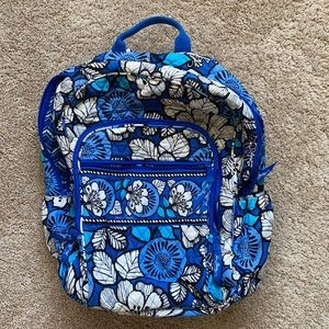 Vera Bradley Blue and White Floral Large Backpack